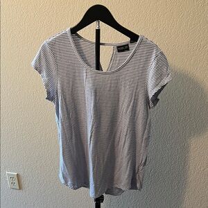 Black and White Striped Women Top